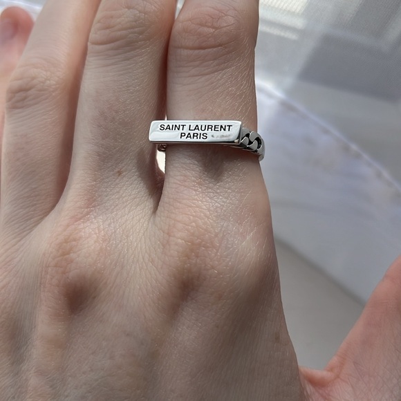 Silver Rope Ring Stamped 925 Sterling Silver NEW Saint Laurent Fashion Ring - Picture 2 of 10